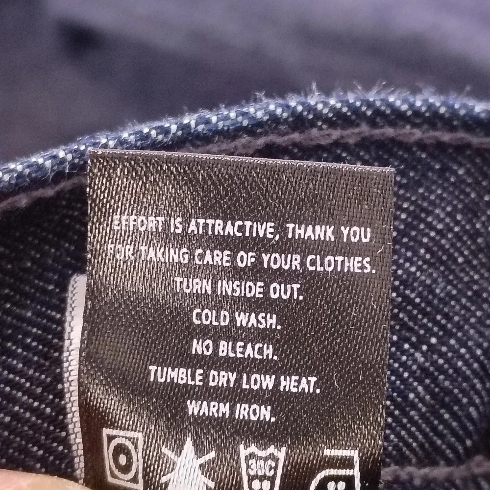 DSTLD Mens Straight Fit Selvedge Jeans Dark Indigo Blue 33x34 Button Fly - 34x33